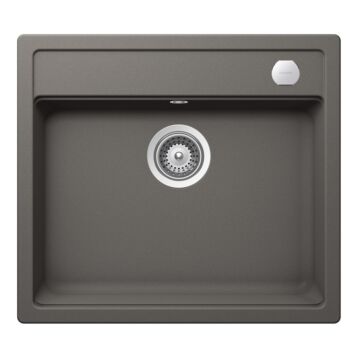 Schock Mono N-100 Cristadur Silverstone egymedencés gránit mosogató automata dugóemelő, szifonnal, sötétszürke