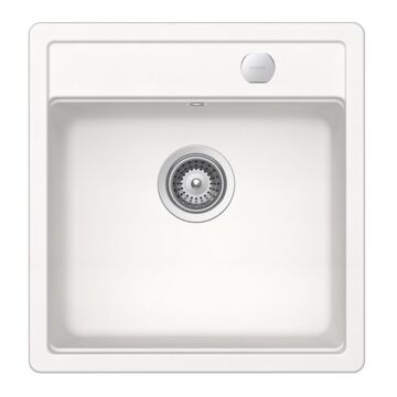 Schock Mono N-100S Cristadur Polaris egymedencés gránit mosogató automata dugóemelő, szifonnal, fehér