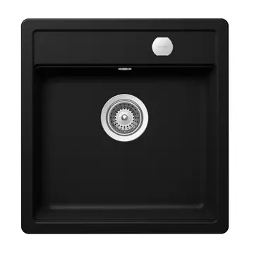 Schock Mono N-100S Cristadur Puro egymedencés gránit mosogató automata dugóemelő, szifonnal, fekete