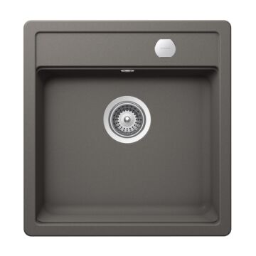 Schock Mono N-100S Cristadur Silverstone egymedencés gránit mosogató automata dugóemelő, szifonnal, sötétszürke Schock Mono N-100S Cristadur Silverstone egymedencés gránit mosogató automata dugóemelő, szifonnal, sötétszürke