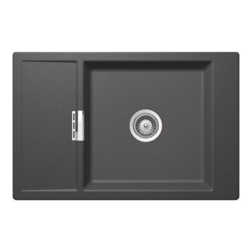 Schock Mono D-100XS Cristadur Stone egymedencés gránit mosogató dugóemelő, szifonnal, palaszürke Schock Mono D-100XS Cristadur Stone egymedencés gránit mosogató dugóemelő, szifonnal, palaszürke