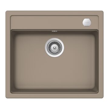 Schock Mono N-100 Cristadur Green Line Twilight egymedencés gránit mosogató automata dugóemelő, szifonnal, taupe szürke