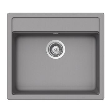 Schock Nemo N-100 Cristalite Croma egymedencés gránit mosogató dugóemelő, szifonnal, szürke