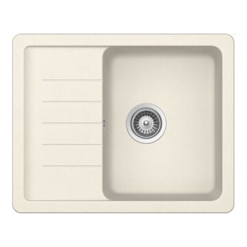 Schock Pinedo D-100XS konyhai mosogatótálca Cristalite Vanilla 620 x 500 mm, gránit kompozit, világos bézs, beépíthető