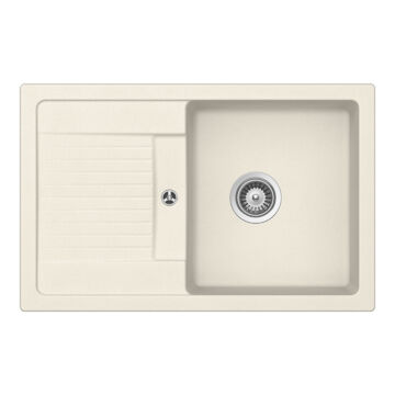 Schock Lima D-100S konyhai mosogatótálca Cristalite Vanilla 780 x 500 mm, gránit kompozit, világos bézs, beepíthető