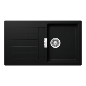 Schock Signus D-100 konyhai mosogatótálca Cristadur Puro 860 x 500 mm, gránit, intenzív fekete, beépíthető