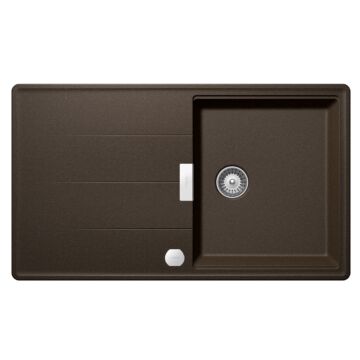 Schock Tia D-100 egymedencés gránit mosogató automata dugóemelő, szifonnal, barna