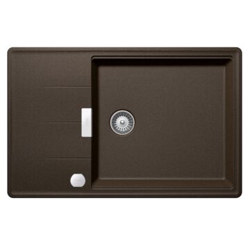 Schock Tia D-100LS egymedencés gránit mosogató automata dugóemelő, szifonnal, barna