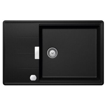 Schock Tia D-100LS egymedencés gránit mosogató automata dugóemelő, szifonnal, fekete-szemcsés