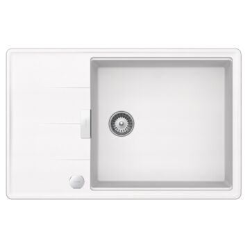 Schock Tia D-100LS egymedencés gránit mosogató automata dugóemelő, szifonnal, fehér