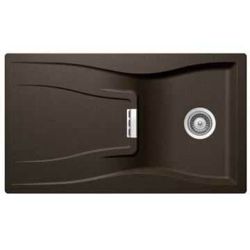 Schock Waterfall D-100 Cristadur Bronze egymedencés gránit mosogató, szifonnal, barna