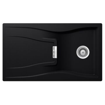 Schock Waterfall D-100 Cristadur Puro egymedencés gránit mosogató, szifonnal, fekete