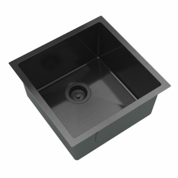Stalowy S4444 egymedencés rozsdamentes acél mosogató, fekete színben