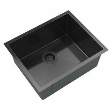 Stalowy S5444 egymedencés rozsdamentes acél mosogató, fekete színben