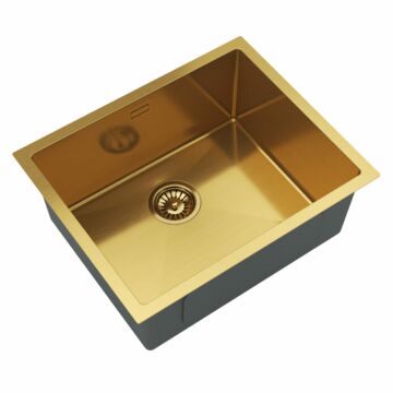 Stalowy S5444 egymedencés rozsdamentes acél mosogató, arany színben