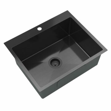 Stalowy S6050 egymedencés rozsdamentes acél mosogató, fekete színben Stalowy S6050 egymedencés rozsdamentes acél mosogató, fekete színben