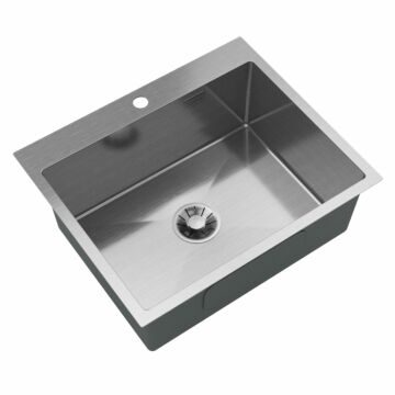 Stalowy S6050 egymedencés rozsdamentes acél mosogató, króm színben