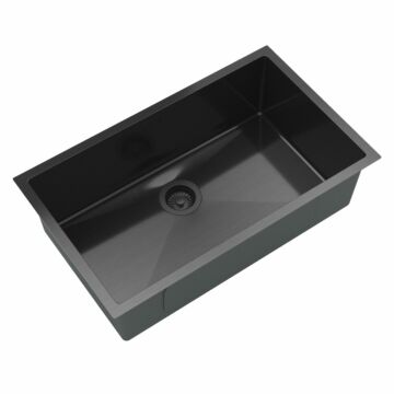 Stalowy S7545 egymedencés rozsdamentes acél mosogató, fekete színben