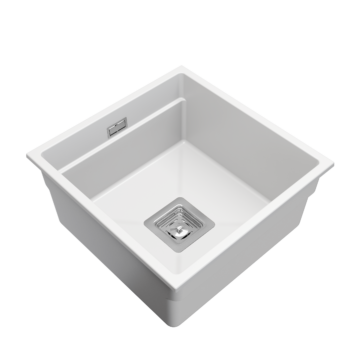 Gamma Decor 4445 egymedencés gránit mosogató, szifonnal, fehér