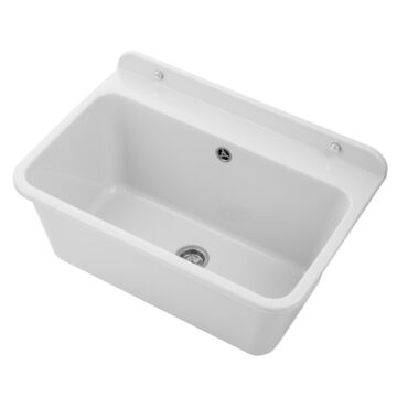 Large fali kézmosó, szifonnal, fehér