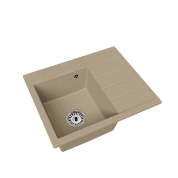 Exclusive 60 gránit mosogató, jobbos csepegtetővel, bézs, beépíthető