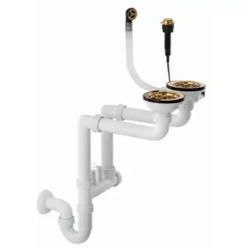 Lavre mosogató szifon 2 medencés mosogatóhoz