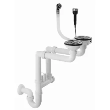 Lavre mosogató szifon 2 medencés mosogatóhoz