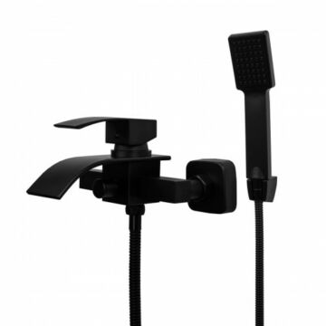 Elva kádtöltő fürdőszobai csaptelep vízesés alakú vízsugárral fekete Elva kádtöltő fürdőszobai csaptelep vízesés alakú vízsugárral fekete