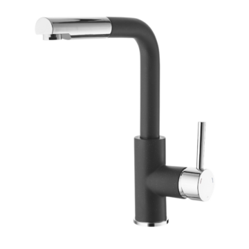 Tina konyhai csaptelep fekete szemcsés-króm