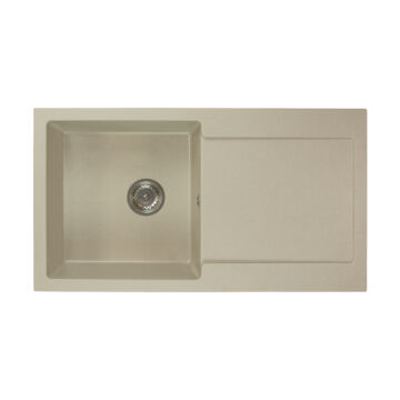 Alex egymedencés gránit mosogató csepptálcával automata szűrőkosaras leeresztővel szifonnal bézs Alex egymedencés gránit mosogató csepptálcával automata szűrőkosaras leeresztővel szifonnal bézs