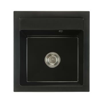 Big Don egymedencés gránit mosogató automata szűrőkosaras leeresztővel fekete