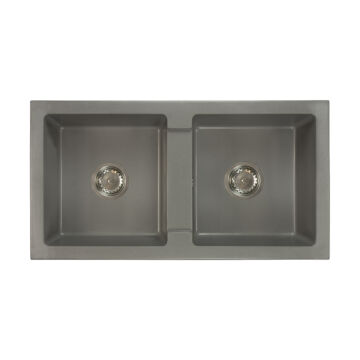 Borys kétmedencés gránit mosogató szifonnal szürke