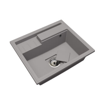 ELITE 6052 egymedencés gránit mosogató manuális szifonnal, szürke