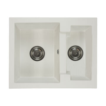 Yogi gyümölcsmosós gránit mosogató szifonnal fehér