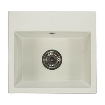 Mini Don egymedencés gránit mosogató automata szűrőkosaras leeresztővel fehér