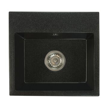 Mini Don egymedencés gránit mosogató automata szűrőkosaras leeresztővel fekete-szemcsés