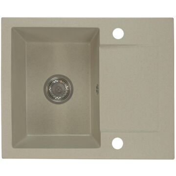 DONZO egymedencés gránit mosogató automata dugóemelő, szifonnal, bézs DONZO egymedencés gránit mosogató automata dugóemelő, szifonnal, bézs