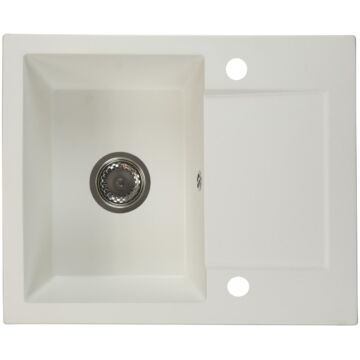 DONZO egymedencés gránit mosogató automata dugóemelő, szifonnal, fehér