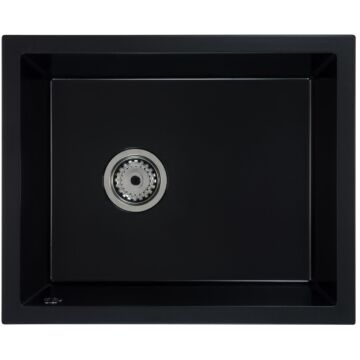 FELEIX 50 egymedencés gránit mosogató automata dugóemelő, szifonnal, fekete