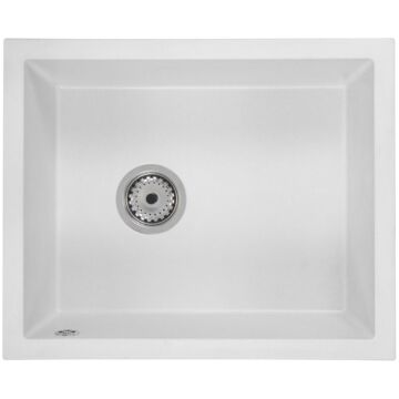 FELEIX 50 egymedencés gránit mosogató automata dugóemelő, szifonnal, fehér