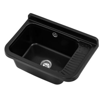 Gradia fali kézmosó, szifonnal, fekete