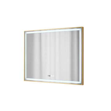 Lustro téglalap alakú fürdőszobai led tükör, rosegold, 100x80 cm