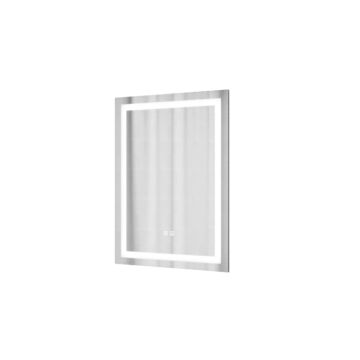 Lustro téglalap alakú fürdőszobai led tükör, króm, 60x80 cm