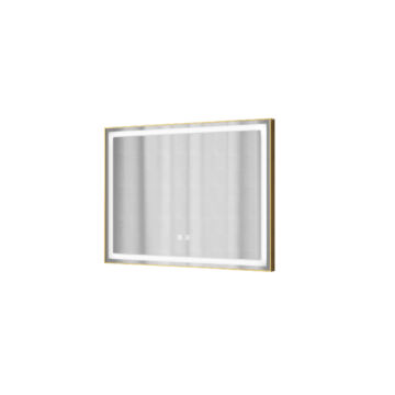 Lustro téglalap alakú fürdőszobai led tükör, arany, 80x60 cm