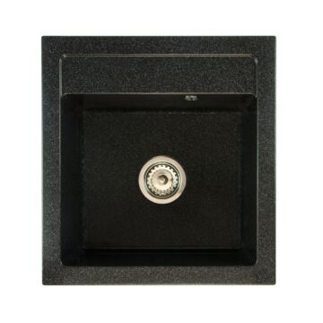 Big Don egymedencés gránit mosogató szifonnal fekete-szemcsés Big Don egymedencés gránit mosogató szifonnal fekete-szemcsés