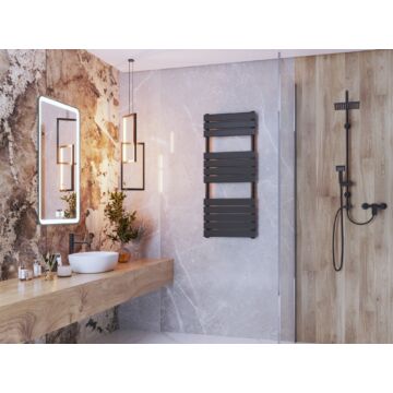 Design classic törölközőszárító radiátor 50cm x 120cm, fekete