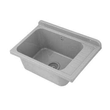 Selva fali kézmosó, szifonnal, szürke