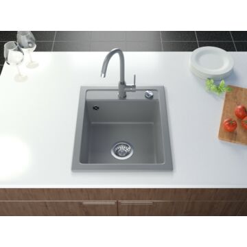 Start Don egymedencés gránit mosogató automata dugóemelő, szifonnal, szürke