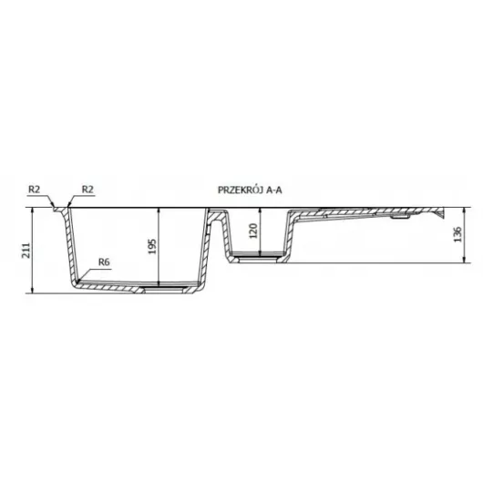 CASCADA 150 egymedencés gránit mosogató 3d bézs