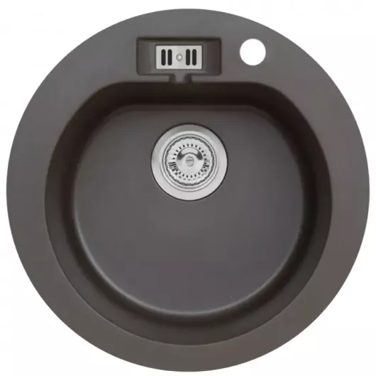 Malibu 10 kerek gránit mosogató, szifonnal csokoládé barna